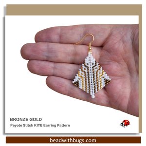 BRONZE GOLD: Peyote Stitch Beading Pattern by Bead with Bugs