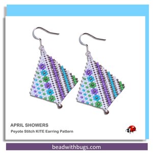 APRIL SHOWERS: Peyote Stitch Beading Pattern by Bead with Bugs