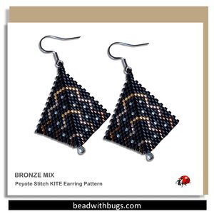 BRONZE MIX: Peyote Stitch Beading Pattern by Bead with Bugs