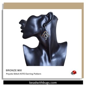 BRONZE MIX: Peyote Stitch Beading Pattern by Bead with Bugs