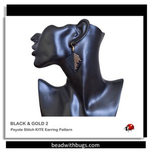 BLACK & GOLD 2: Peyote Stitch Beading Pattern by Bead with Bugs