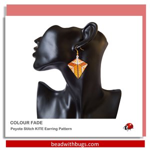 COLOUR FADE: Peyote Stitch Earring Pattern by Bead with Bugs