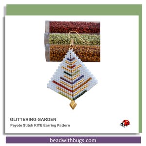 GLITTERING GARDEN: Peyote Stitch Beading Pattern by Bead with Bugs