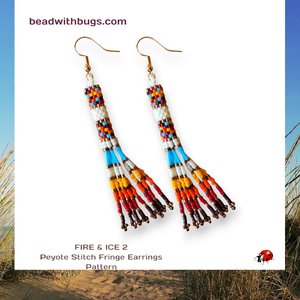 FIRE AND ICE 2: Peyote Stitch Tube Earrings Pattern