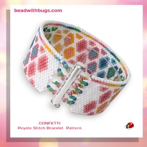 CONFETTI: A Peyote Stitch Beaded Bracelet Pattern by Bead with Bugs