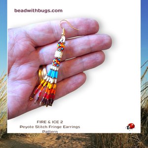 FIRE AND ICE 2: Peyote Stitch Tube Earrings Pattern