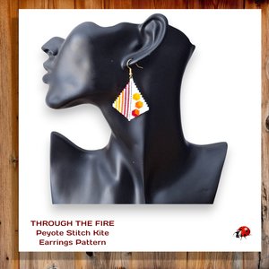 THROUGH THE FIRE: Peyote Stitch Beaded Earring Pattern by Bead with Bugs