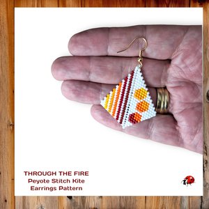 THROUGH THE FIRE: Peyote Stitch Beaded Earring Pattern by Bead with Bugs