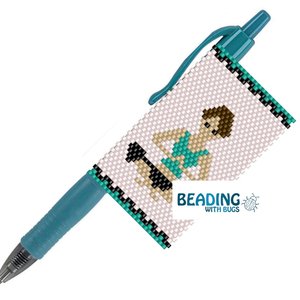 YOGA, SPIN, WEIGHTS:  Peyote Stitch Beaded Pen Wrap by Bead with Bugs