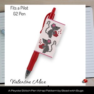 VALENTINE MICE: Peyote Stitch Beaded Pen Wrap by Bead with Bugs