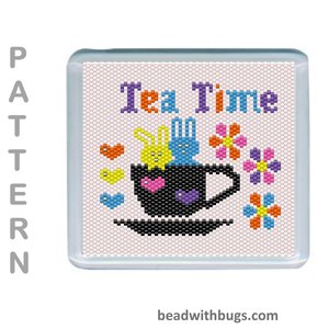 EASTER THEMED SET: Peyote Stitch Beaded Coaster Pattern by Bead with Bugs
