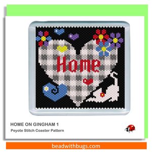 COUNTRY HOME Themed Set: Peyote Stitch Beaded Coaster Pattern by Bead with Bugs
