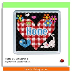 COUNTRY HOME Themed Set: Peyote Stitch Beaded Coaster Pattern by Bead with Bugs