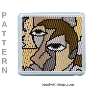 NEUTRAL ABSTRACTS: Peyote Stitch Beaded Coaster Pattern by Bead with Bugs