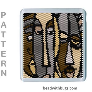 NEUTRAL ABSTRACTS: Peyote Stitch Beaded Coaster Pattern by Bead with Bugs