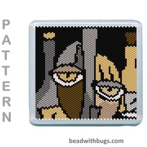 NEUTRAL ABSTRACTS: Peyote Stitch Beaded Coaster Pattern by Bead with Bugs