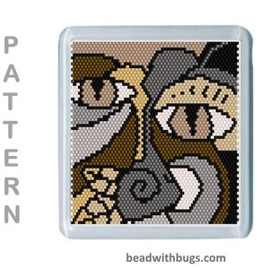 NEUTRAL ABSTRACTS: Peyote Stitch Beaded Coaster Pattern by Bead with Bugs