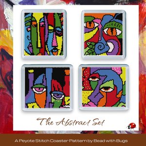 THE ABSTRACT SET: Peyote Stitch Beaded Coaster Pattern by Bead with Bugs