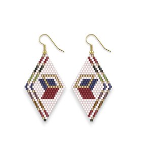 SIMPLY SQUARED:  Brick Stitch Beaded Earrings Pattern by Bead with Bugs