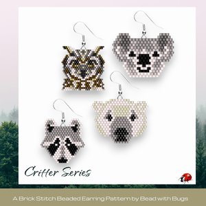 CRITTER SERIES:  Brick Stitch Beaded Earrings Pattern by Bead with Bugs