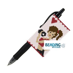 YOGA, SPIN, WEIGHTS:  Peyote Stitch Beaded Pen Wrap by Bead with Bugs