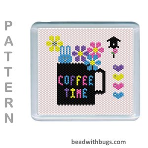 EASTER THEMED SET: Peyote Stitch Beaded Coaster Pattern by Bead with Bugs