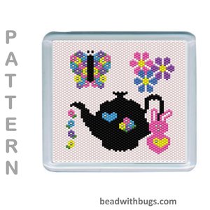EASTER THEMED SET: Peyote Stitch Beaded Coaster Pattern by Bead with Bugs