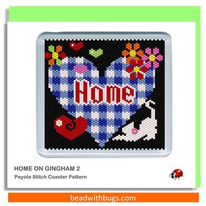 COUNTRY HOME Themed Set: Peyote Stitch Beaded Coaster Pattern by Bead with Bugs
