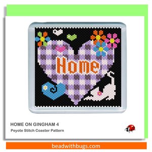 COUNTRY HOME Themed Set: Peyote Stitch Beaded Coaster Pattern by Bead with Bugs