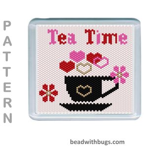 THE VALENTINE SET: Peyote Stitch Beaded Coaster Pattern by Bead with Bugs