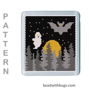 THE HALLOWEEN SET: Peyote Stitch Beaded Coaster Pattern by Bead with Bugs