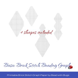 PRINTABLE GRAPH PAPER:   Basic Brick Stitch Earring Graph Paper For Creative Design