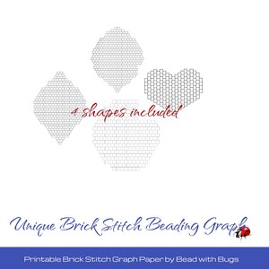 PRINTABLE GRAPH PAPER:   Unique Brick Stitch Earring Graph Paper For Creative Design