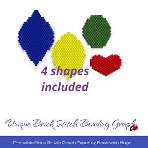 PRINTABLE GRAPH PAPER:   Unique Brick Stitch Earring Graph Paper For Creative Design