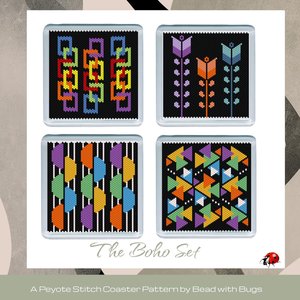 THE BOHO SET: Peyote Stitch Beaded Coaster Pattern by Bead with Bugs