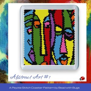 ABSTRACT ART 1: Peyote Stitch Beaded Coaster Pattern by Bead with Bugs
