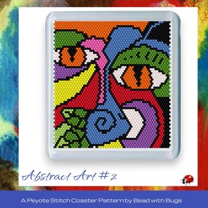 ABSTRACT ART 2: Peyote Stitch Beaded Coaster Pattern by Bead with Bugs