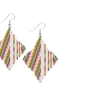 MID CENTURY MODERN:  Brick Stitch Beaded Earrings Pattern by Bead with Bugs