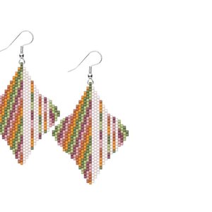 MID CENTURY MODERN:  Brick Stitch Beaded Earrings Pattern by Bead with Bugs