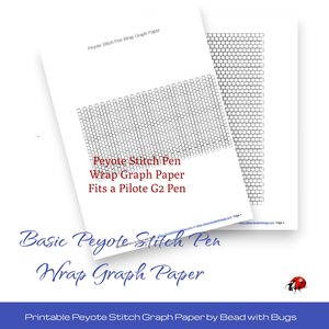 PRINTABLE GRAPH PAPER:  Peyote Stitch Pen Wrap Graph Paper For Creative Design