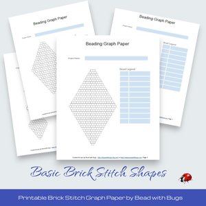 PRINTABLE GRAPH PAPER:   Basic Brick Stitch Earring Graph Paper For Creative Design