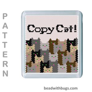 COPY CAT: Peyote Stitch Beaded Coaster Pattern by Bead with Bugs