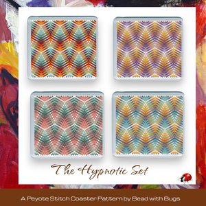HYPNOTIC #2: Peyote Stitch Beaded Coaster Pattern by Bead with Bugs