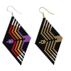 IN FLIGHT:  Brick Stitch Beaded Earrings Pattern by Bead with Bugs