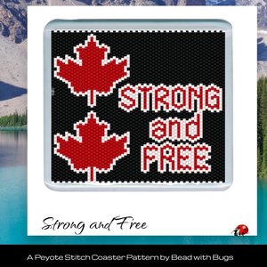 STRONG AND FREE: Peyote Stitch Beaded Coaster Pattern by Bead with Bugs