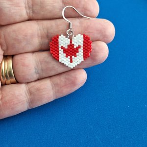 OH CANADA:  Brick Stitch Beaded Earrings Pattern by Bead with Bugs