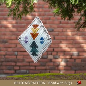 3D Peyote Stitch Beaded Pod Pattern by Bead with Bugs, Autumn Winds, Purse charm, ornament, tree decoration