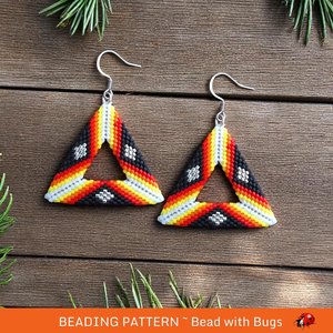 Peyote Stitch 3D Triangle  Earring Pattern, Arizona, Southwestern styled triangle earring PDF