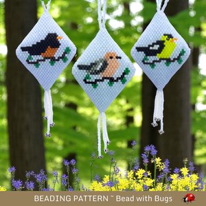Sweet BACKYARD BIRDS 3D beaded Pod Pattern