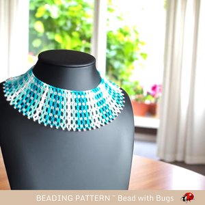 WATER FALL: Net Beaded Collar Necklace Pattern by Bead with Bugs